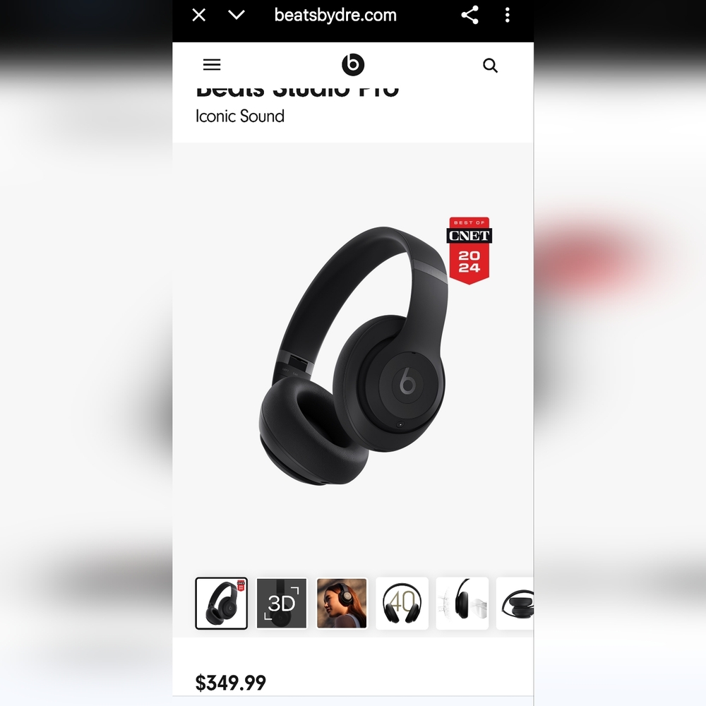 Beats by Dre Studio Pro Black Wireless Headphones
